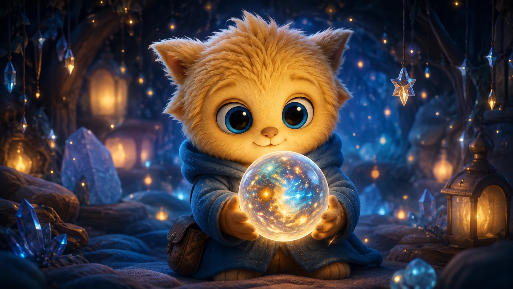 Numi holding a glowing Story Sphere in his hands