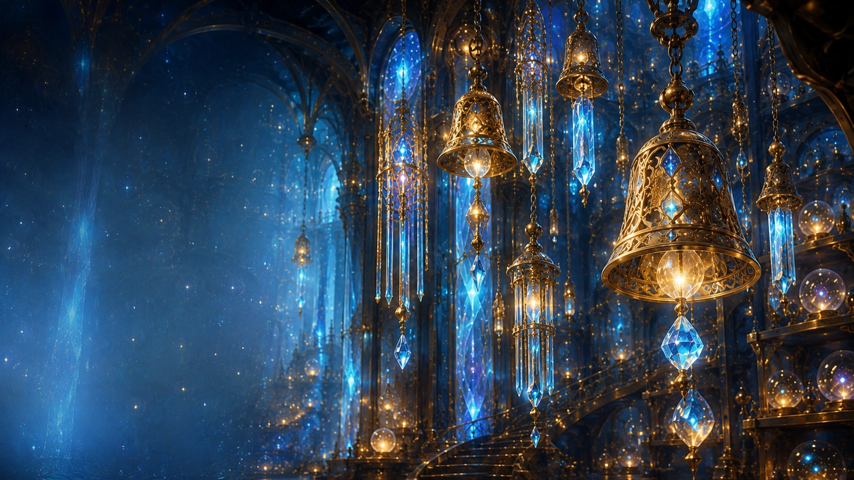 The crystal bells of The Imagination Hall ringing as a signal arrives